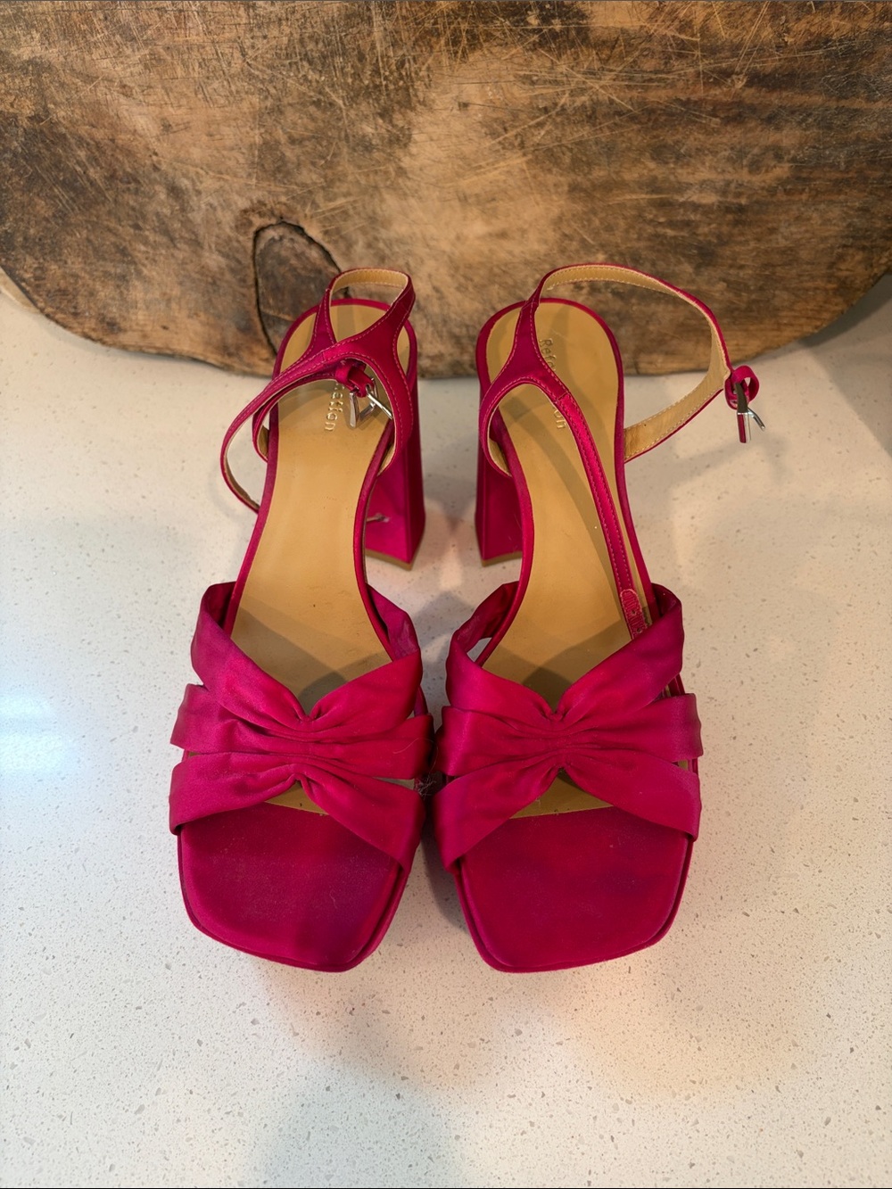 Reformation Hot Pink Silk Heels